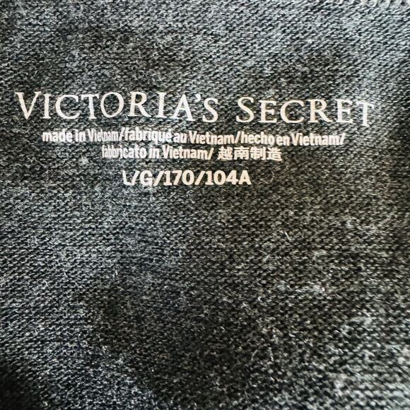 Victoria's Secret Womens Black Gray Loose Fit Long Sleeve Scoop Neck Top Large - Picture 7 of 9